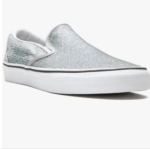 Vans Silver Sequin Slip-On Sneakers